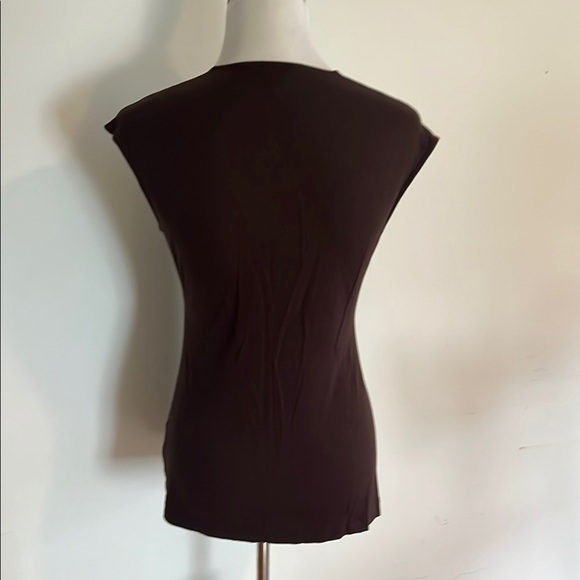 Banana Republic Brown Fitted Ruched Cap Sleeve Blouse - Picture 3 of 3